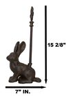 Rustic Cast Iron Bunny Hare Rabbit Door Stop Or Porter With Long Handle