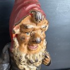 Antique Cast Iron Garden Gnome Doorstop Original Paint 11  6 Lbs Folk Art