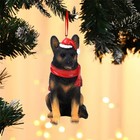 Yellow black German Shepherd Christmas Dog Ornament Resin Hanging Figurine Fo   