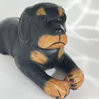 Wood Carved Rottweiler Puppy Sculpture 8 In Tall 15 In Long Vintage Adorable