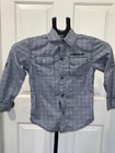 Calvin Klein Jeans Plaid Button Down Shirt Blue Boys Sz 5