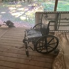 Medline Manual Wheelchair Black Folding Chair W  Large Rear Wheels   Casters