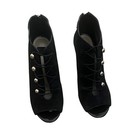 White House Black Market Peyton Black Suede Lace Up Peep Toe Booties 8 5m Gold