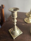 Vintage Lot Of 7 Solid Brass Tappered    Pillar Candle Holders Wedding Events 