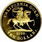Pcgs 1857 0 Gold  10 49er Horseman   S s  Central America  Ship Of Gold  1 2  Oz