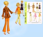 1960s Vintage Mccalls Sewing Pattern 9605 11 1 2 Boho Barbie Doll Clothes Set