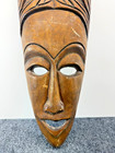 Large 25  African Wood Mask Hand Carved Tribal Wall Art Boho Home Decor Vintage