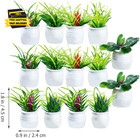 14pcs Miniature Resin Potted Plants - Fake Succulents For Dollhouse Decor  1 12 