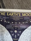 Vtg 1969 Earth s Moon Fold-out Map National Geographic Society Phases Craters