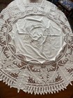 Large 64 Inch Round Battenburg Tablecloth Grape Pattern