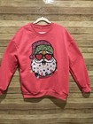 Ugly Christmas Santa Claus Holiday Women   s Pullover Sweatshirt Size  L  Nwot
