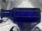 1890s Antique Coffin Shaped Brilliant Cobalt Blue 3 1 2  Poison Bottle Rare    