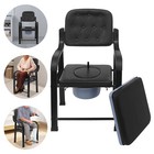Bedside Toilet Chair W 28cm Bucket - 550lbs Capacity Floorstanding For Elderly