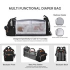 Diaper Bag With Changing Station  Multifunction Travel Baby Bag  Waterproof B   