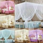 4 Corners Princess Lace Canopy Mosquito Nets No Frame For Queen King Bed Netting
