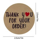 1000pcs Thank You For Your Order Stickers 1 Inch Kraft Labels With Heart Design