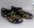 Sloggers Women   s Waterproof Gardening Shoes Navy Blue   Sunflowers Nwot Size 10