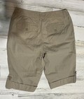 Liz Claiborne Women s Size 4 Khaki Bermuda Shorts 100  Cotton Roll Cuff 