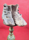 Victorian High Top Five Button Antique Leather Baby Child Shoes Top Stitching