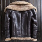 Mens B3 Shearling Leather Jacket Aviator Raf Flying Fur Bomber Winter Coat