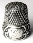 Antique Simons Brothers Sterling Silver Thimble     grape    Design     g    Monogram