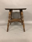 Antique Oak Turn Of The Century Diminutive Plant lamp Table 17 3 4    X 14 1 4   