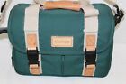 Vtg Canon Green Canvas Camera Carry Case Storage Compartments Retro Shoulder Bag