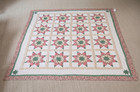 Vintage Quilts 8 Point Star Patchwork Quilt Pink Sage Green 82  X 78 