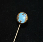 Antique Victorian Blue Enamel Stick   Tie   Hat Pin