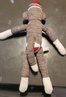 Dan Dee Sock Monkey Plush Stuffed Monkey Brown white red 2012