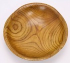 Turned Carved Wood Bowl 11  Irregular Edge Vtg Antique Grain Out Of Round Rustic