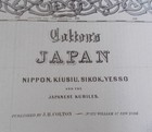 Vintage Map Of Japan H  J  Colton  113 Back Empire Of Japan History Hand Painted