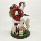 Danbury Mint Santa s Little Bichons Frise Dog 10  Holiday Christmas Figurine