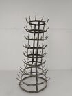 Large French Antique Champagne Wine Bottle Drying Rack 8 Tier Rustic Htf