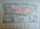 Antique 1924 Atlas Map Of Porto  Puerto Rico  Rhode Island   South Carolina Old