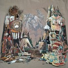 Vintage Oklahoma Native American Shirt Xl Tan Buffalo Tipi Feathers Usa Read
