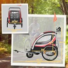 Aosom 2-in-1 Walk ride Child Baby Bike Trailer For Kids 2 Seater High-visibility