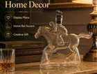 Unique Racing Horse Jockey Glass Decanter Premium Crystal Liquor Bottle Whiskey