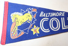 Vintage 29  Baltimore Colts Wool Nfl Football Pennant