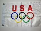 Olympic Official Flag 12    X 24    Brass Grommets Full Color White Rings Logo