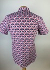 Spazio Italian Short Sleeve Vintage Race Car Button Down  Amazing Detail