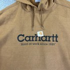 Carhartt Hoodie Mens Large Brown Sweatshirt Relaxed Work Stain Grunge Y2k K219