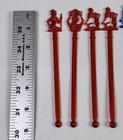 Vintage Figural Swizzle Sticks Mermaid Roman Tiki Barware Lot 9 Mcm Usa Red Blue
