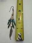 Sterling Silver Turquoise Feather Dangle Earrings 3    Southwestern Estate
