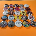Pop Rock Bands 1  Pinback Button Set  includes All 25 Pins  70s 80s Rock N Roll