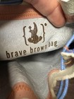 Brave Brown Bag Pouch Drawstring Medium Blue White Leather Coin Dice Purse Usa
