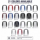 Men   s Baseball Raglan Shirt Long Sleeve Premium Cotton Two Tone Casual Tee S-3xl
