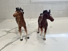 Vtg Japanese Porcelain Horse Figurines W  Brown Coats   Black Manes  1940-1960   s