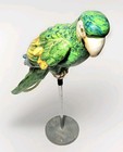 Wonderful Big Vtg Mid-century 23  Italian Parrot Figurine Majolica Bird   Stand 
