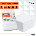 Superio Terry Cloth Rags White Washcloths 100  Cotton 12  Cleaning Cloths  Ki   